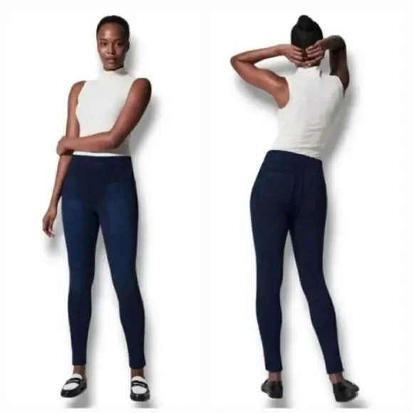 Spanx Jean-ish Ankle Leggings Denim Jeggings in Twilight Rinse Size Small (2/4) - Picture 12 of 12